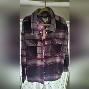 BNWT Stoosh 26 International Lavender and Plum Plaid Shirt